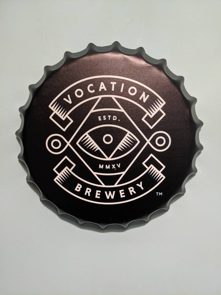 Vocation Brewery metal bottle top large 35cm Bar Signs Pub Man Cave Wall Sign  Circle Plaques bottle cap