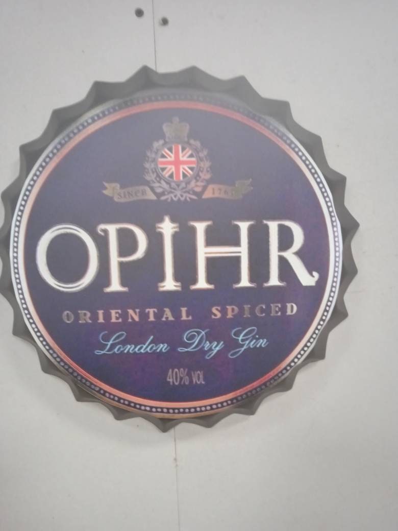 Opihr gin bottle top large 35cm Bar Signs Pub Man Cave Wall Sign  Circle Plaques bottle cap gift