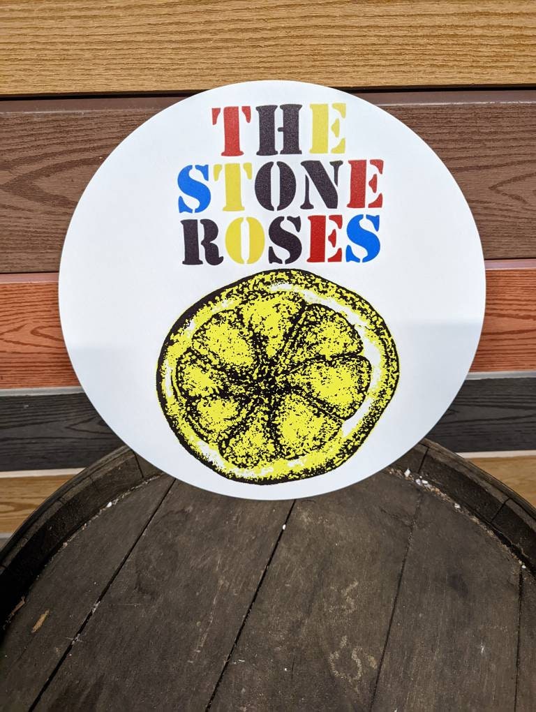 The Stones Roses Wood Sign Wood Bar Vintage Man Cave Wall  Wooden Circle Plaques large 30cm garage gift