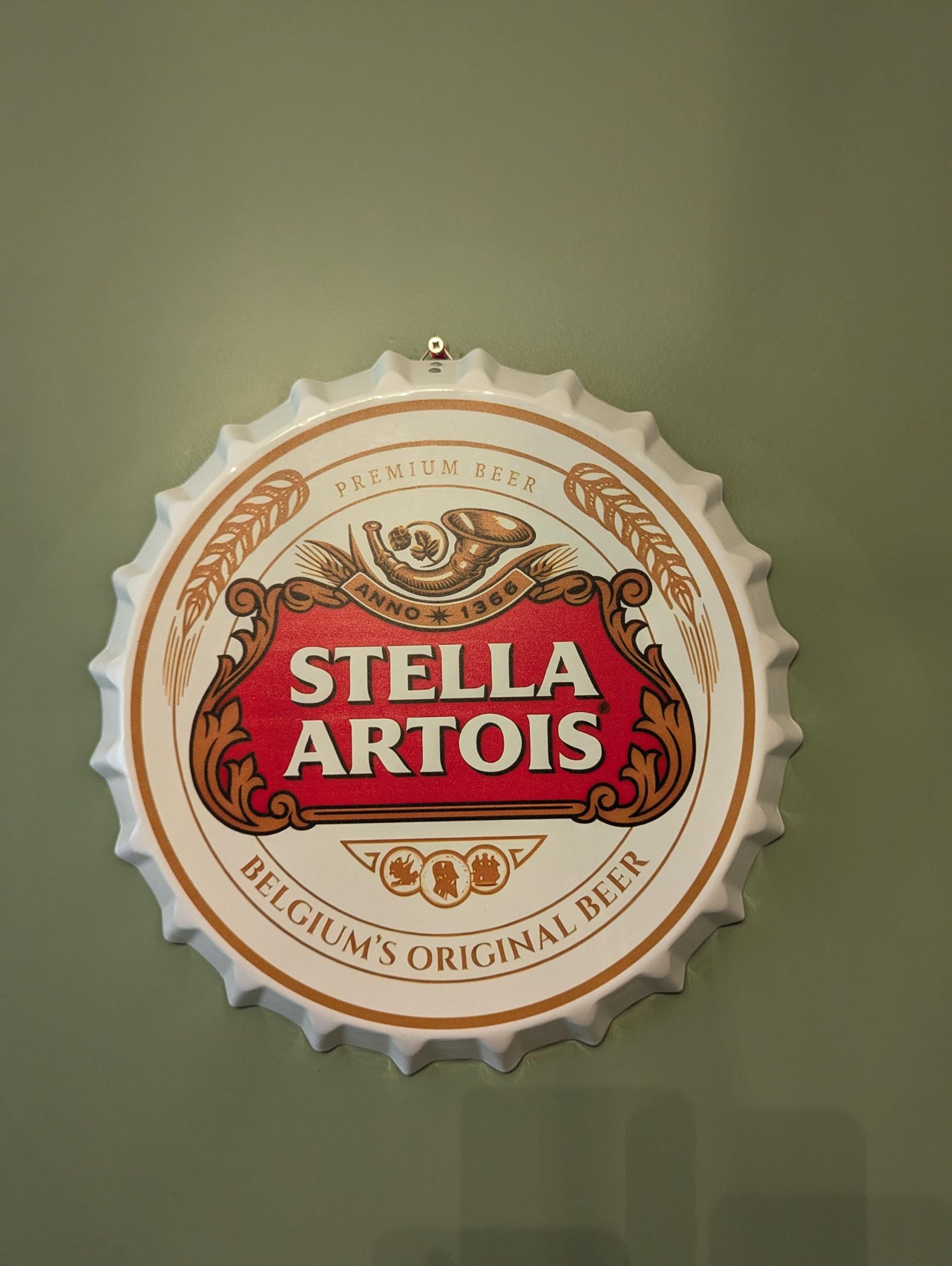 Stella Artois metal bottle top large 35cm Bar Signs Pub Man Cave Wall Sign  Circle Plaques bottle cap