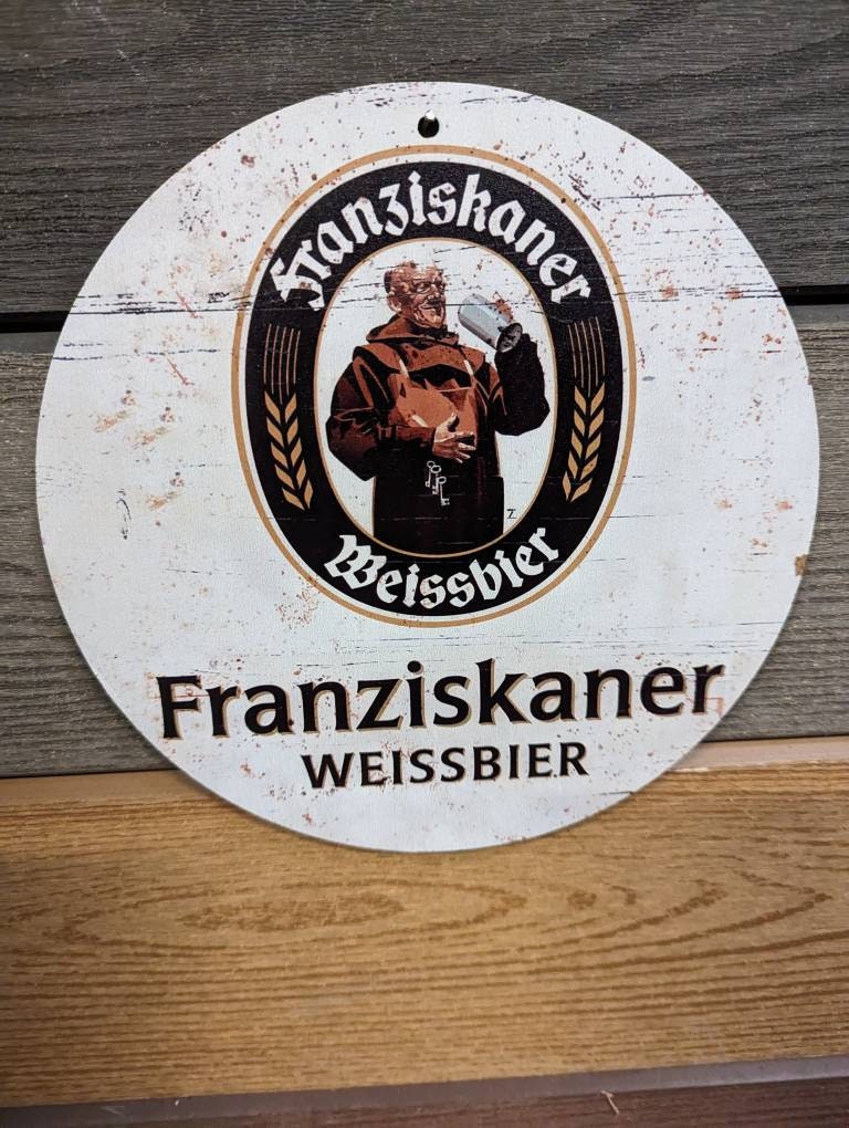 Franziskaner Wood Bar Signs Pub Man Cave Wall Sign Wooden Circle Plaques 19.5cm
