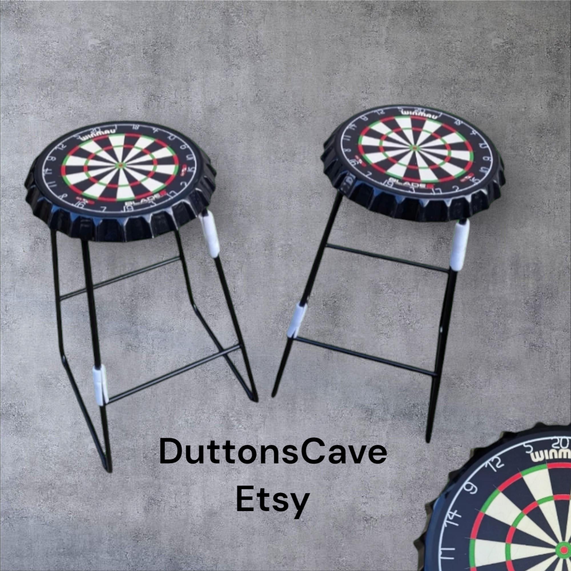 Dartboard Bar Stool Darts stool X1  Man cave bar stool home bar bottle top cap Custom order